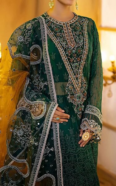 Adans Libas Brunswick Green Chiffon Suit | Pakistani Embroidered Chiffon Dresses- Image 2