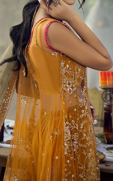 Adans Libas Orange Net Suit | Pakistani Wedding Dresses- Image 2