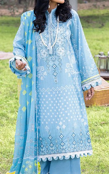 Baby Blue Lawn Suit | Adans Libas Pakistani Lawn Suits