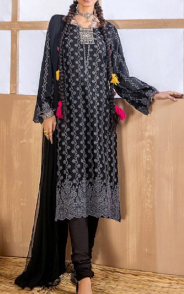 Adans Libas Black Lawn Suit | Pakistani Lawn Suits- Image 1