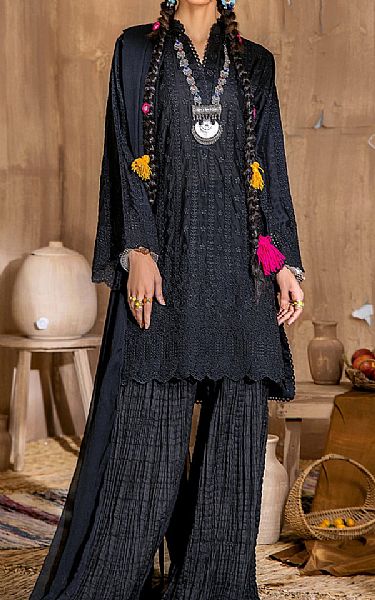 Adans Libas Black Lawn Suit (2 Pcs)  | Pakistani Lawn Suits- Image 1