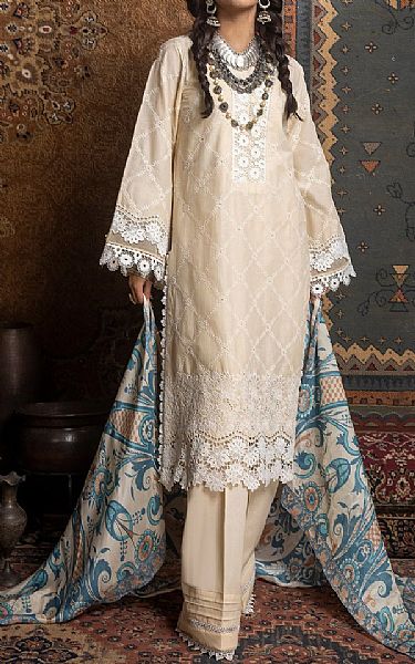 Adans Libas Ivory Lawn Suit | Pakistani Lawn Suits- Image 1