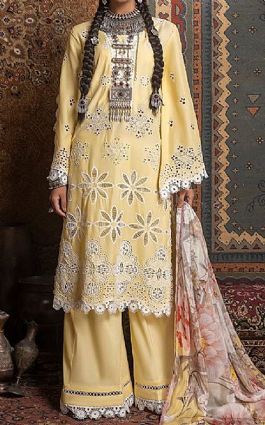 Adans Libas Cream Lawn Suit | Pakistani Lawn Suits- Image 1