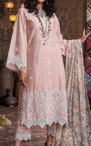 Adans Libas Oyster Pink Lawn Suit | Pakistani Lawn Suits- Image 1