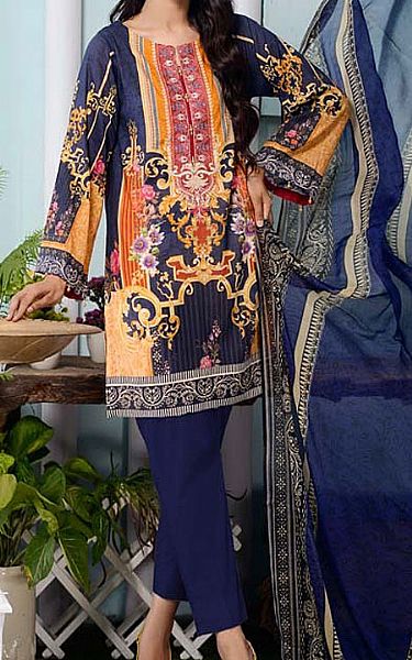 Alkaram Safety Orange/Black Lawn Kurti | Pakistani Dresses in USA- Image 3