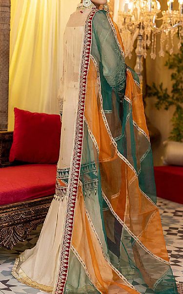 Adans Libas Off-white Chiffon Suit | Pakistani Wedding Dresses- Image 2