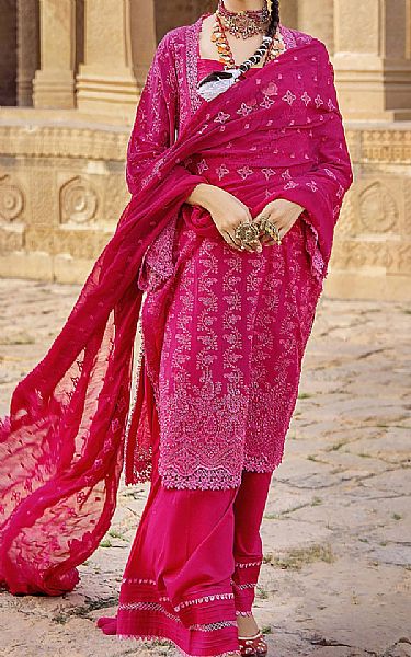 Adans Libas Hot Pink Lawn Suit | Pakistani Lawn Suits- Image 1