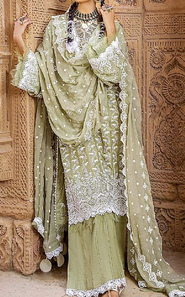 Adans Libas Pistachio Green Lawn Suit | Pakistani Lawn Suits- Image 1