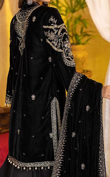 Adans Libas Black Velvet Suit | Pakistani Winter Dresses- Image 2