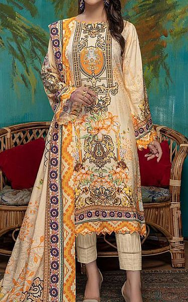 Adans Libas Off-white Linen Suit | Pakistani Dresses in USA- Image 1
