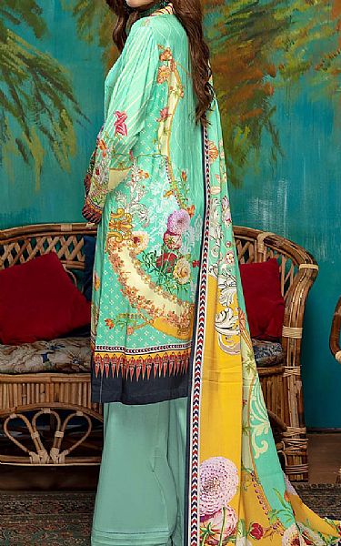Adans Libas Mint Green Linen Suit | Pakistani Dresses in USA- Image 2