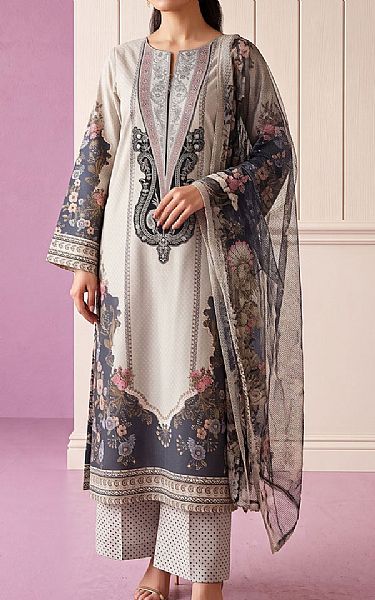 Adans Libas Light Grey Lawn Suit | Pakistani Lawn Dress in USA- Image 1