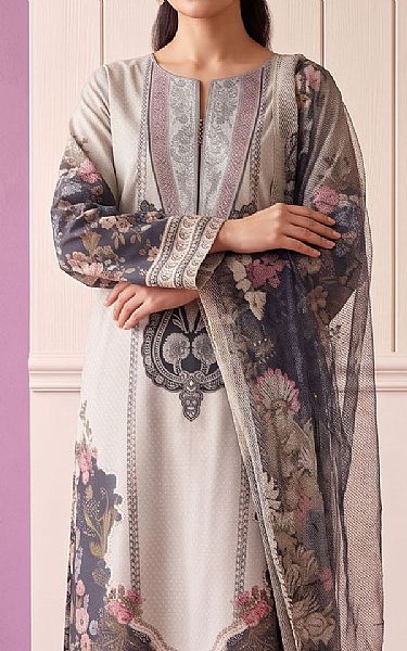 Adans Libas Light Grey Lawn Suit | Pakistani Lawn Dress in USA- Image 2
