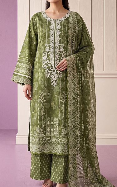Adans Libas Green Lawn Suit | Pakistani Lawn Dress in USA- Image 1