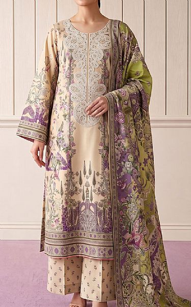 Adans Libas Ivory Lawn Suit | Pakistani Lawn Dress in USA- Image 1