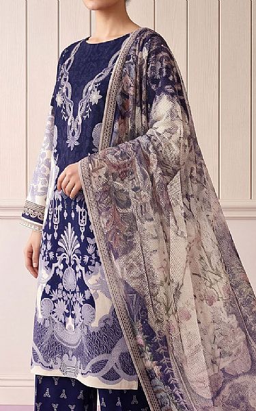 Adans Libas Navy Blue Lawn Suit | Pakistani Lawn Dress in USA- Image 2