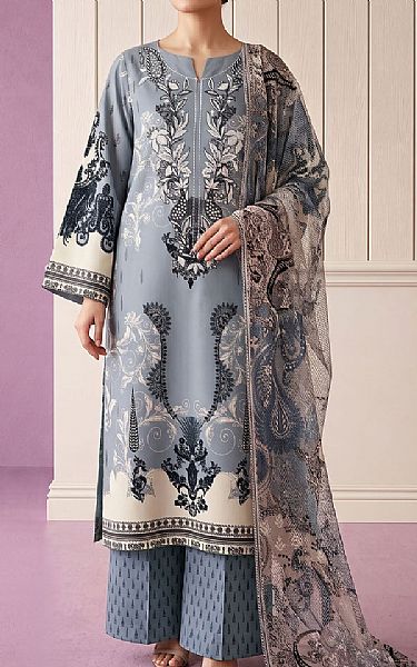 Adans Libas Grey Lawn Suit | Pakistani Lawn Dress in USA- Image 1