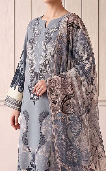 Adans Libas Grey Lawn Suit | Pakistani Lawn Dress in USA- Image 2