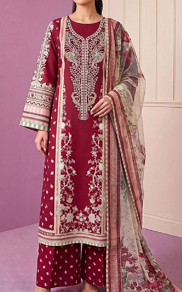 Adans Libas Crimson Lawn Suit | Pakistani Lawn Dress in USA- Image 1