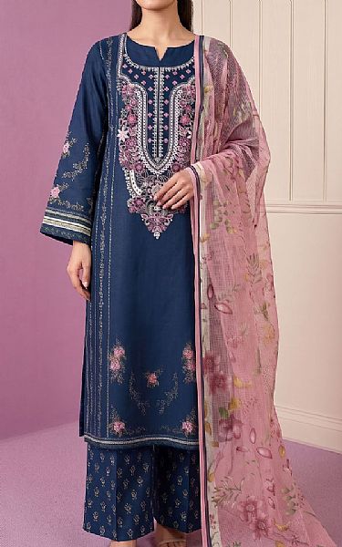 Adans Libas Navy Blue Lawn Suit | Pakistani Lawn Dress in USA- Image 1
