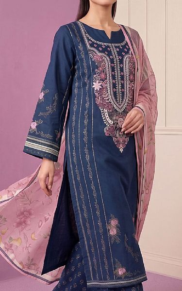 Adans Libas Navy Blue Lawn Suit | Pakistani Lawn Dress in USA- Image 2