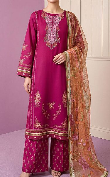 Adans Libas Hot Pink Lawn Suit | Pakistani Lawn Dress in USA- Image 1