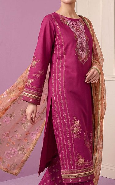 Adans Libas Hot Pink Lawn Suit | Pakistani Lawn Dress in USA- Image 2
