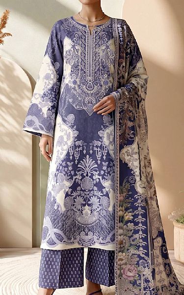 Adans Libas Cadet Blue Lawn Suit | Pakistani Lawn Dress in USA- Image 1