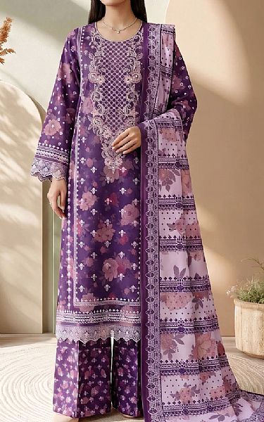 Adans Libas Purple Lawn Suit | Pakistani Lawn Dress in USA- Image 1