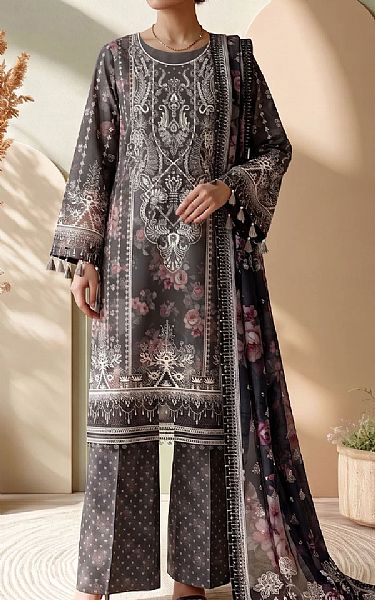 Adans Libas Grey Lawn Suit | Pakistani Lawn Dress in USA- Image 1