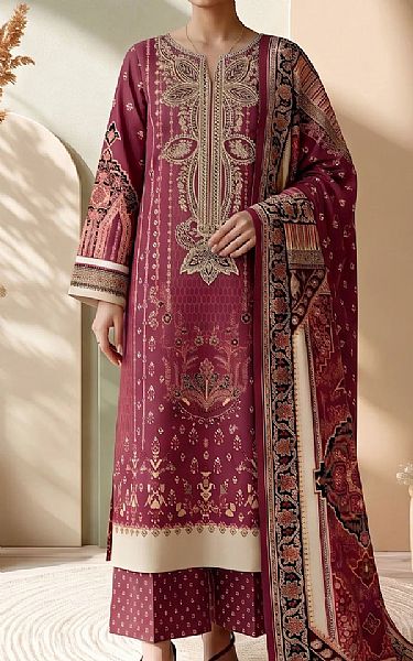 Adans Libas Solid Pink Lawn Suit | Pakistani Lawn Dress in USA- Image 1
