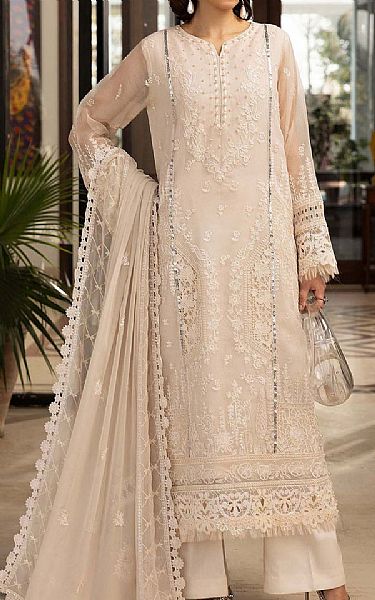Adans Libas Ivory Cotton Net Suit | Pakistani Lawn Dress in USA- Image 1