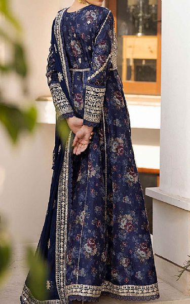 Adans Libas Navy Blue Organza Suit | Pakistani Lawn Dress in USA- Image 2