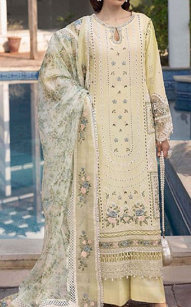 Adans Libas Cream Lawn Suit | Pakistani Lawn Dress in USA- Image 1