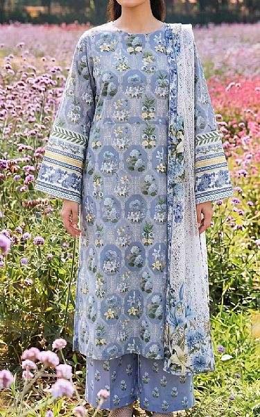 Adans Libas Cadet Blue Lawn Suit | Pakistani Lawn Dress in USA- Image 1