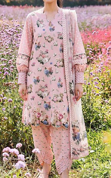 Adans Libas Oyster Pink Lawn Suit | Pakistani Lawn Dress in USA- Image 1
