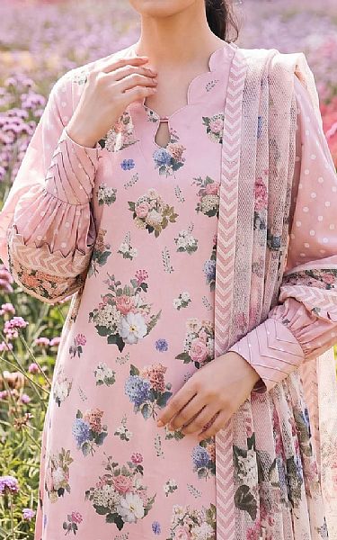 Adans Libas Oyster Pink Lawn Suit | Pakistani Lawn Dress in USA- Image 2