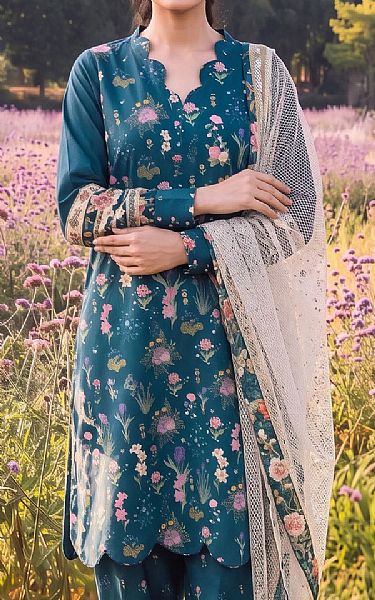 Adans Libas Teal Lawn Suit | Pakistani Lawn Dress in USA- Image 2