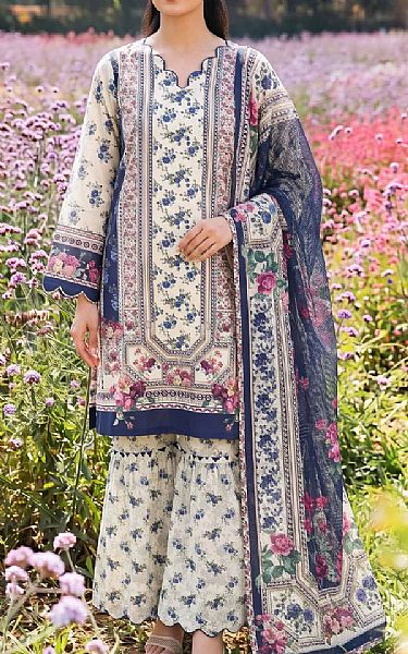 Adans Libas Off-white Lawn Suit | Pakistani Lawn Dress in USA- Image 1