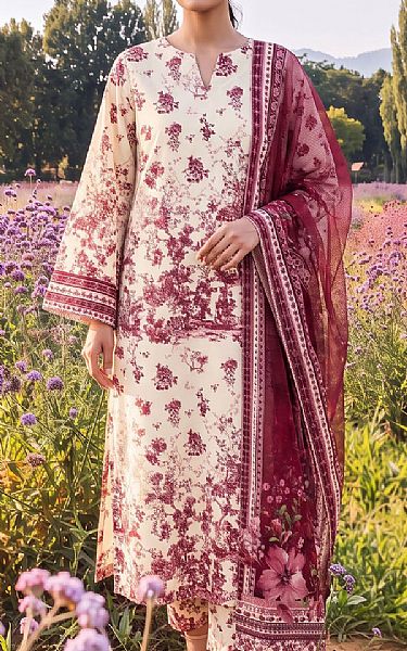 Adans Libas Off-white Lawn Suit | Pakistani Lawn Dress in USA- Image 1