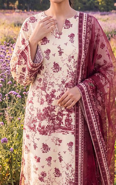 Adans Libas Off-white Lawn Suit | Pakistani Lawn Dress in USA- Image 2