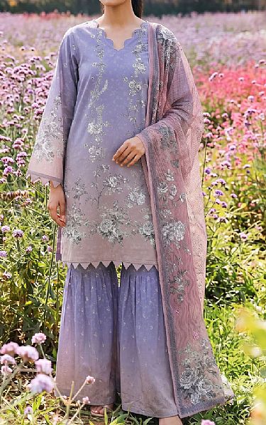 Adans Libas Cadet Blue Lawn Suit | Pakistani Lawn Dress in USA- Image 1