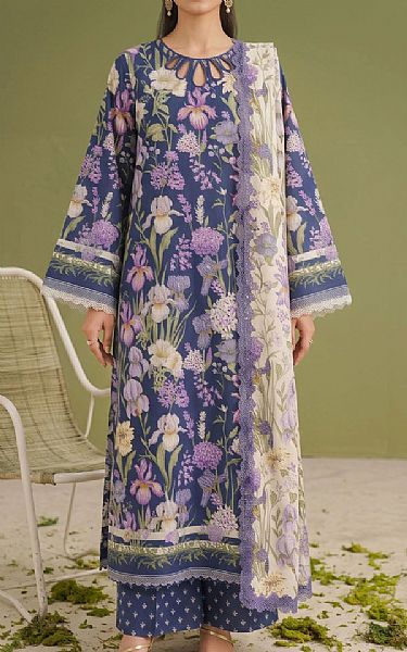 Adans Libas Blue Lawn Suit | Pakistani Lawn Dress in USA- Image 1