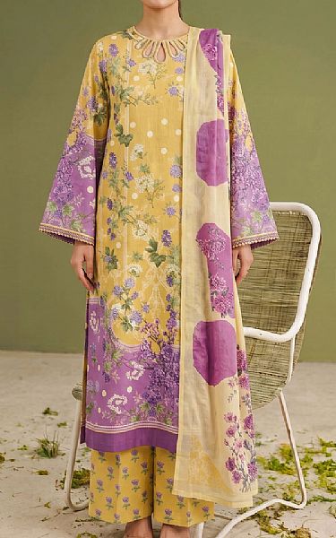 Adans Libas Yellow Lawn Suit | Pakistani Lawn Dress in USA- Image 1