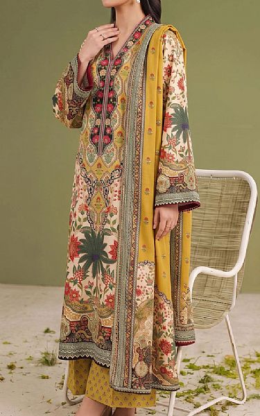 Adans Libas Mustard Lawn Suit | Pakistani Lawn Dress in USA- Image 2