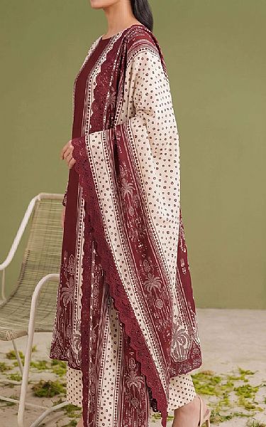 Adans Libas Maroon Lawn Suit | Pakistani Lawn Dress in USA- Image 2
