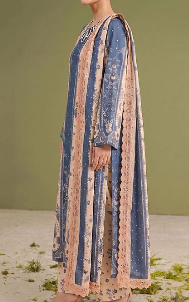 Adans Libas Denim Blue Lawn Suit | Pakistani Lawn Dress in USA- Image 2