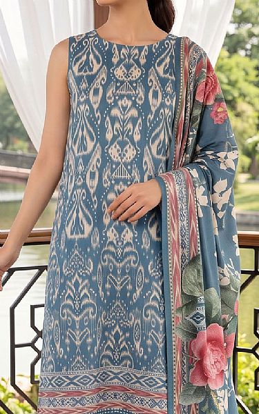 Adans Libas Denim Blue Lawn Suit | Pakistani Lawn Dress in USA- Image 2