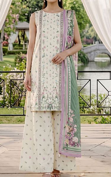 Adans Libas Off-white Lawn Suit | Pakistani Lawn Dress in USA- Image 1