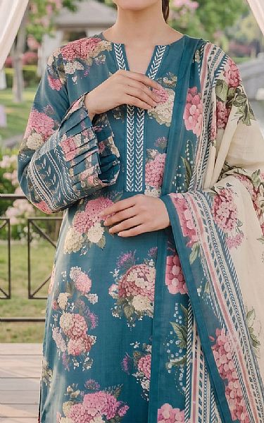 Adans Libas Teal Lawn Suit | Pakistani Lawn Dress in USA- Image 2